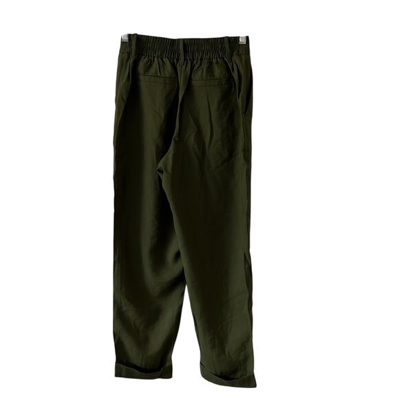 A New Day Ankle Pants Olive Army Green Rolled Cuffs Center Seam High Rise - Picture 2 of 11